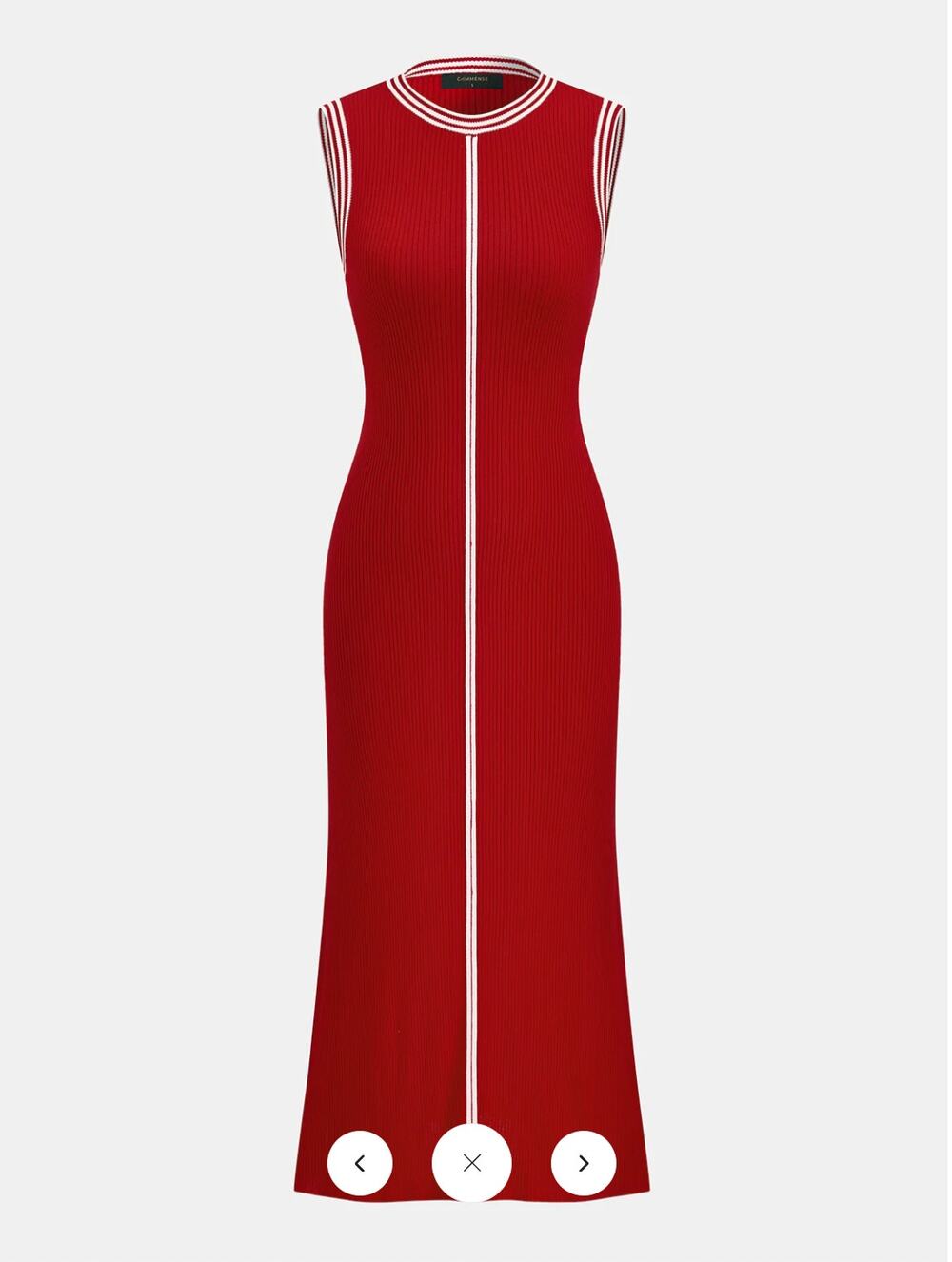 NWT Commense Contrast Trim Ribbed Knit Sleeveless Maxi Dress Sz S